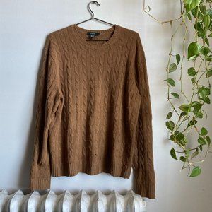 J Crew Camel Cable Knit Sweater